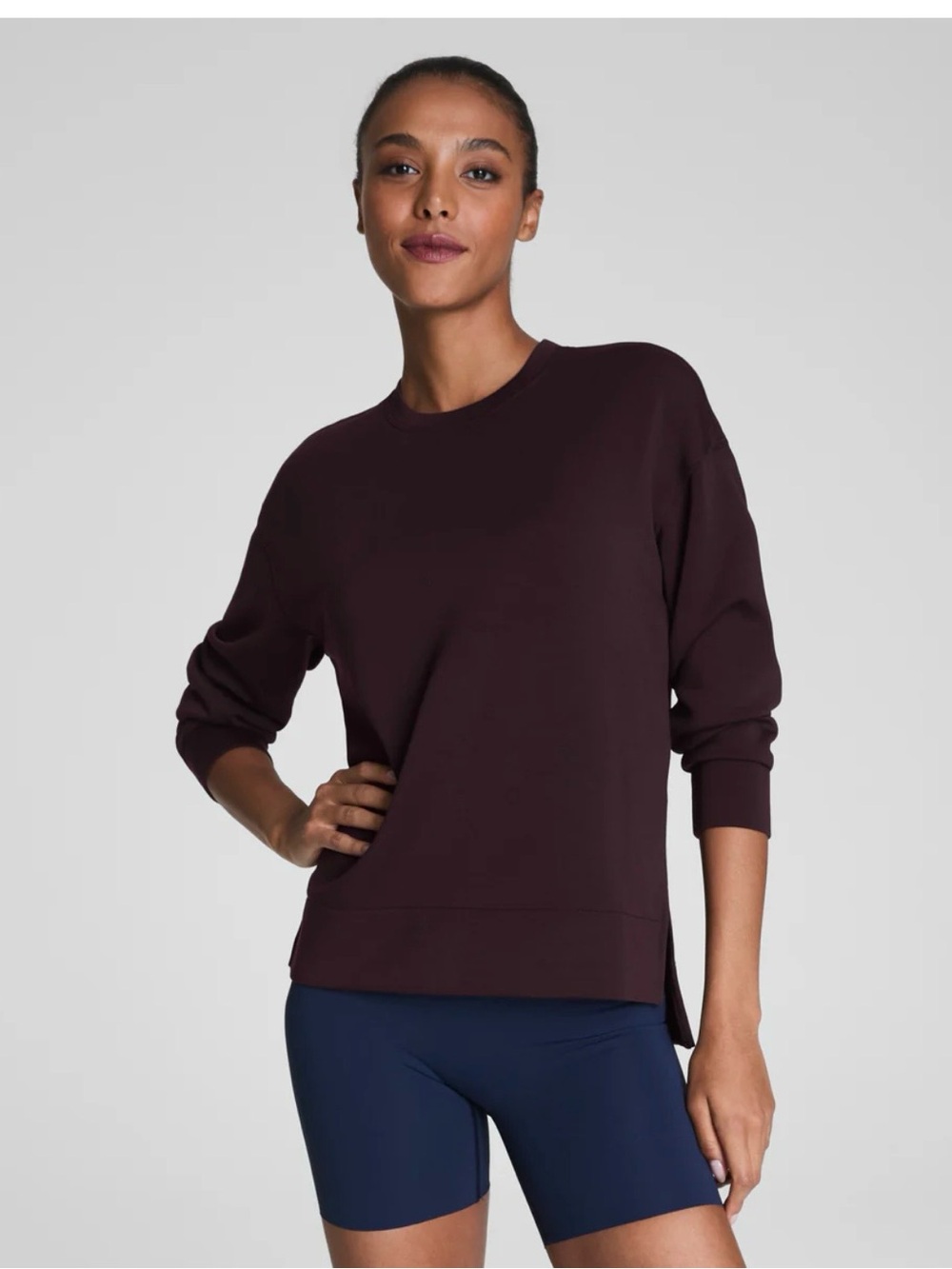 NWT SPANX Essential Crewneck Sweater in Truffle Brown